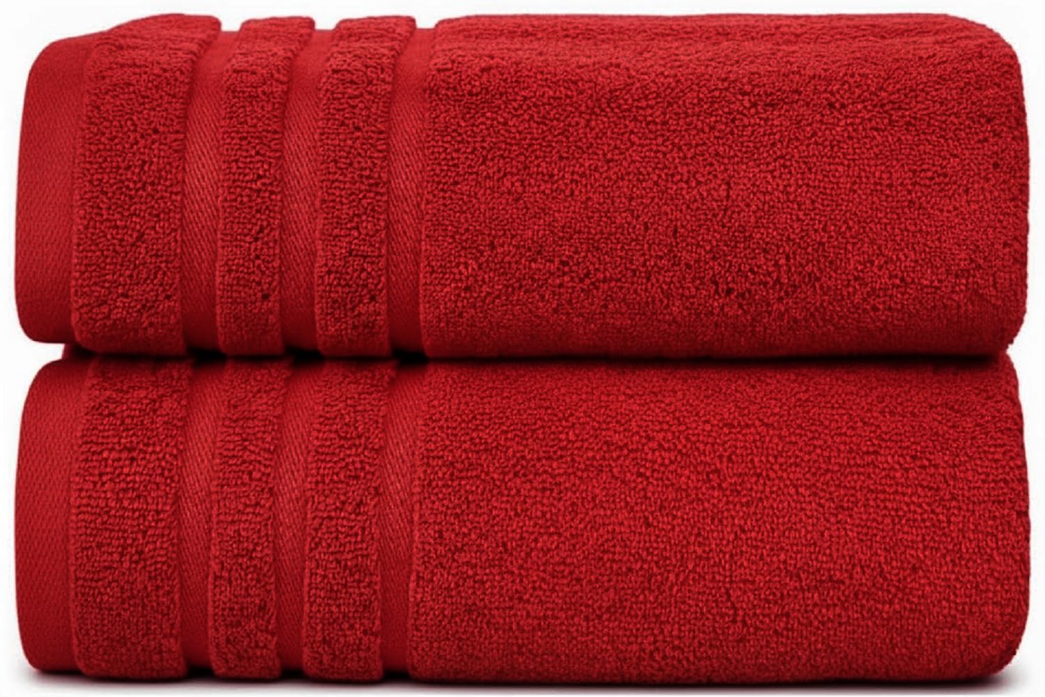 WovenWonder Pack of 2 Super Jumbo Bath Sheets (100 x 200 cm-600GSM) Luxury 100% Egyptian Cotton Soft Extra Large Bath Sheet Towels Highly Absorbent & Quick Dry Hotel Quality Towel Set (Red)