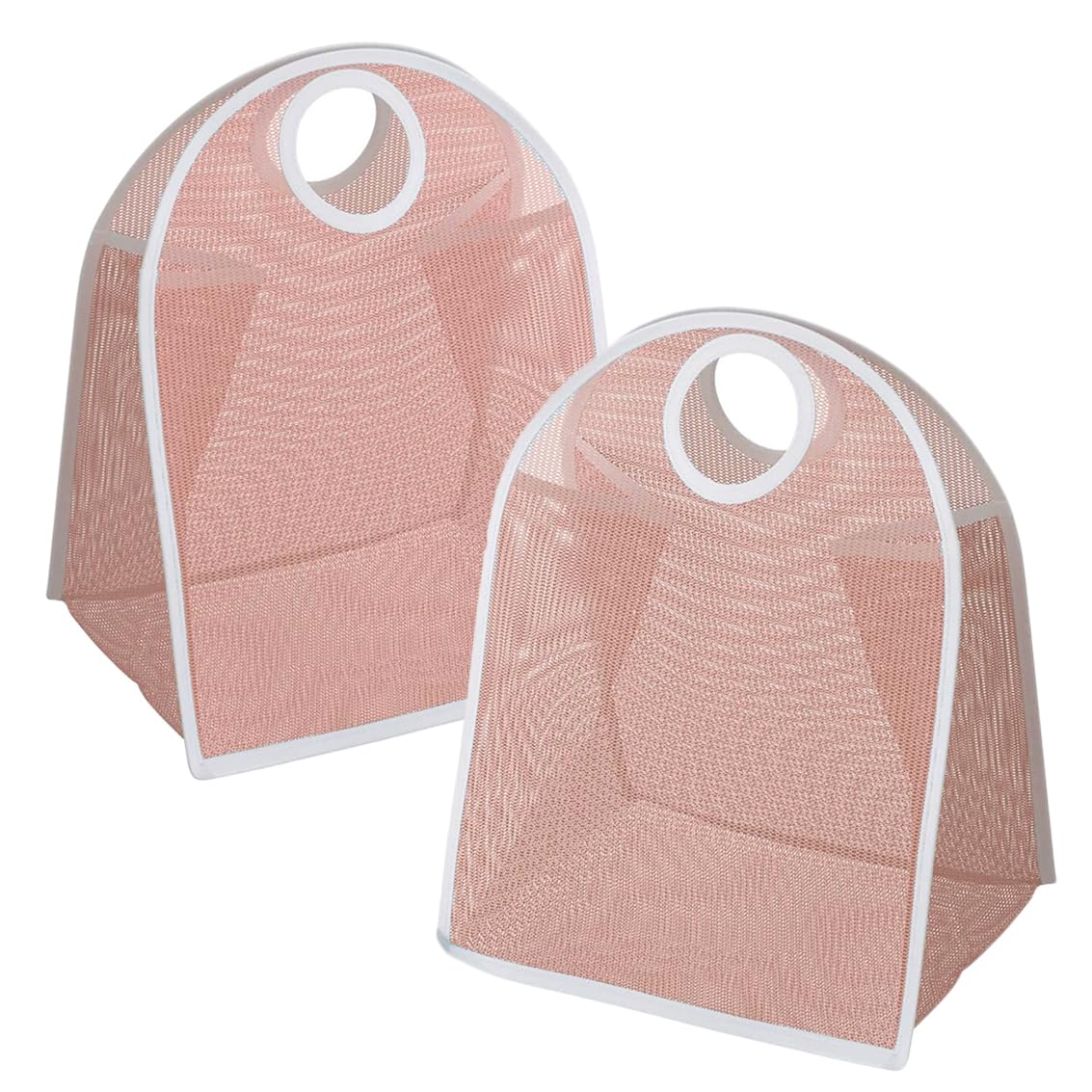 Laundry Basket, Pink Collapsible Nylon Laundry Bag, Dirty Clothes Basket, Portable Laundry Hamper (2PCS)