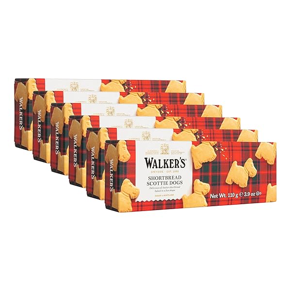 WALKER’S SHORTBREAD TRADITIONAL SCOTTIE DOG SHAPED COOKIES, PURE...