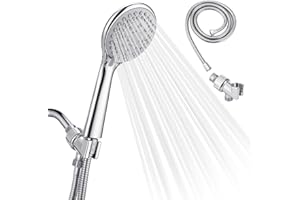 LIFHAP Detachable Handheld Shower Head with Hose - High pressure 5 Functions Showerheads Hand Held Shower Heads,Extra Long 4.7 ft. Stainless Steel Hose and Holder.