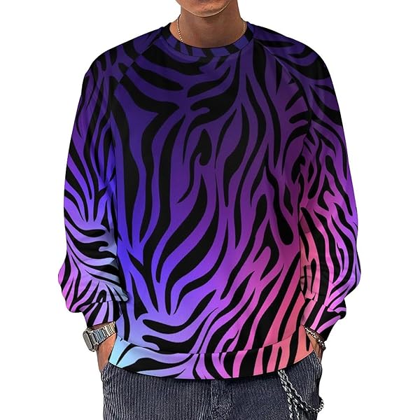Dalicoter Mens Long Sleeve Sweatshirt Crewneck Leopard Print