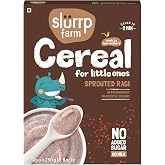 Slurrp Farm Sprouted Ragi Baby Cereal | Natural Toddler Food with No Added Sugar or Milk | Easy to Digest, Quick to Cook &amp; Nutritious Meal for Little Ones | 8.82 Oz (250g)