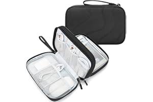 Skycase Tech Pouch - Lightweight Electronics Organizer Travel Case, Double Layers Travel Cable Organizer, All-in-One Storage Bag for Charger, Cord, Phone, Flash Drive, Accessories