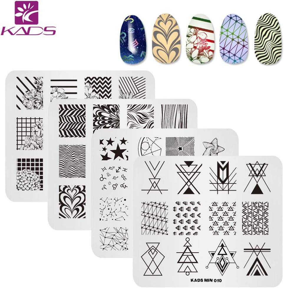 Amazon Kads スタンピングネイルプレート4枚セット 夜の空 花 ネイルイメージプレート パターンスタンプテンプレート ネイルアート道具 ステンシル セット2 Kads ネイルスタンパー ステンシル 通販