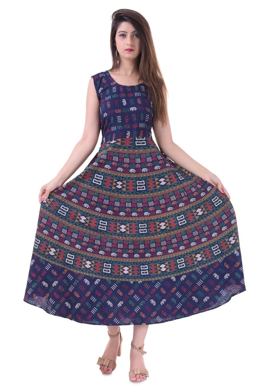 rajasthani collections women's cotton dress(multicolor_xl)