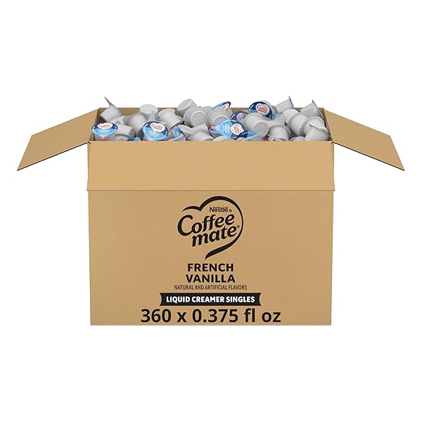 NESTLE COFFEE MATE COFFEE CREAMER, FRENCH VANILLA, LIQUID CREAMER SINGLES, NON DAIRY, NO REFRIGERATION, 0.375 FL OZ TUBS (PACK OF 360)
