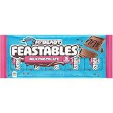 MrBeast Feastables Full Size Milk Chocolate Candy Bar, 5 Count, 1.24oz Each | Fairtrade cocoa candy bars, Ships cold, No additives, Sharable, Snacks, Desserts, Gifts, Halloween