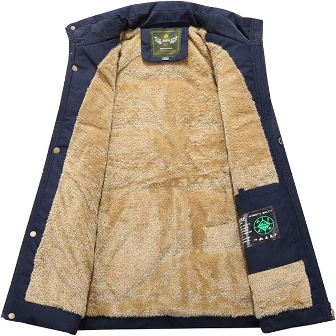 Flygo Men's Winter Warm Outdoor Padded Puffer Vest Thick Fleece Lined Sleeveless Jacket at  Men’s Clothing store