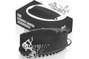 Avilana Silicone Body Scrubber – Silver-Infused Gentle Shower Brush & Loofah Alternative – Fast-Drying, BPA-Free Silicone Body Exfoliator for Sensitive Skin – for Men & Women (Dark Gray, Massage)