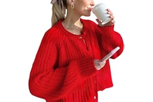 Wyeysyt Womens Cardigan Sweater Button Down Long Sleeve Chunky Soft Knit Sweater Fall Open Front Loose Casual Cardigan Coat