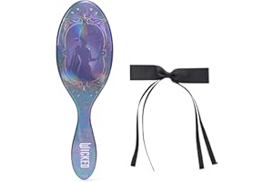 Wet Brush Original Detangler Hair Brush Elphaba (Wicked) Kit - Ultra-Soft IntelliFlex Bristles - Detangling Brush Glides Through Tangles For All Hair Types (Wet Dry & Damaged) - 1 Brush & 1 Bow