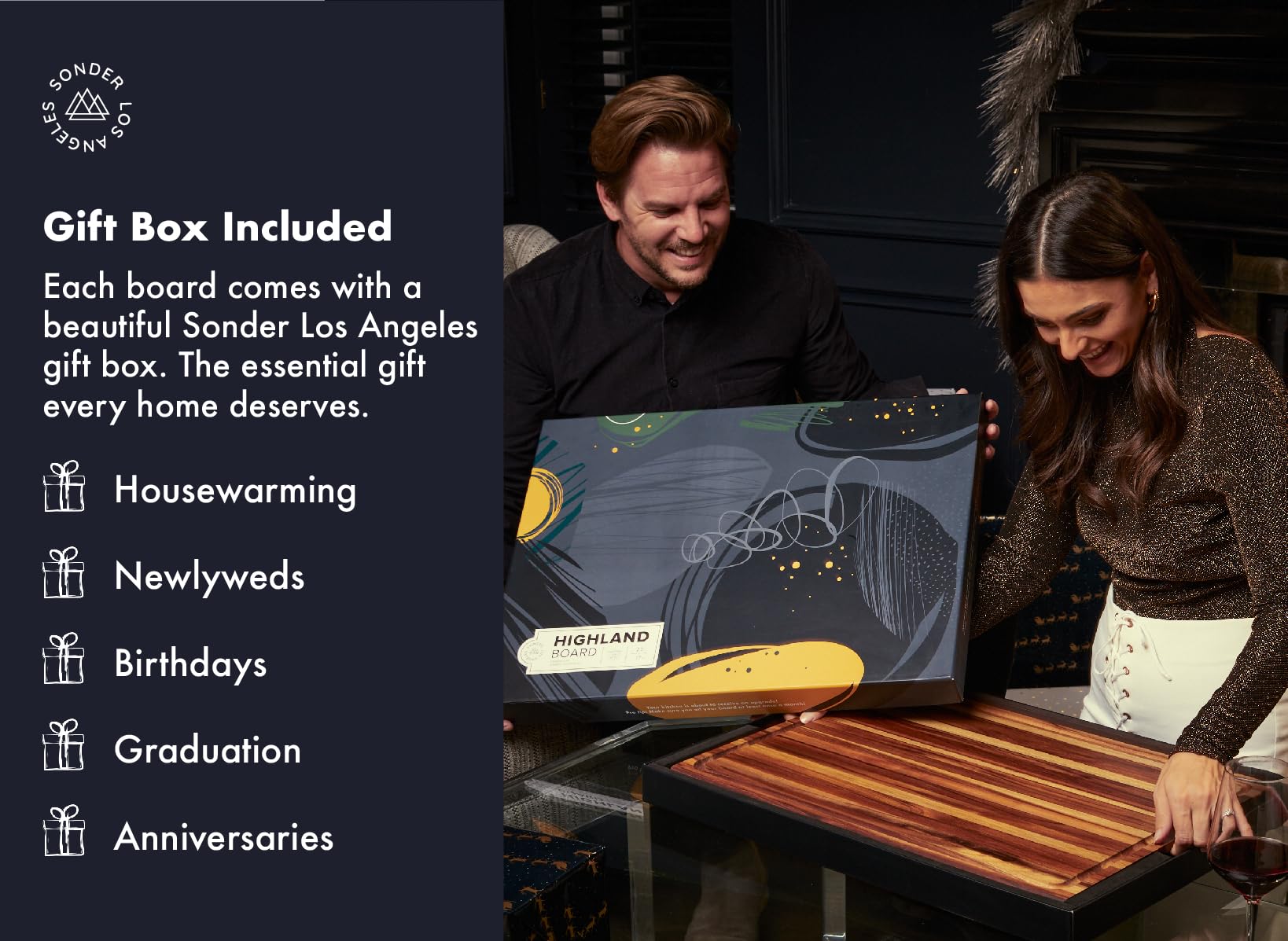 Sonder Los Angeles, XXL Thick Edge Grain Teak Wood Cutting Board for Kitchen with Juice Groove, 23x17x1.5 Charcuterie Wooden Board in Large (Gift Box Included)