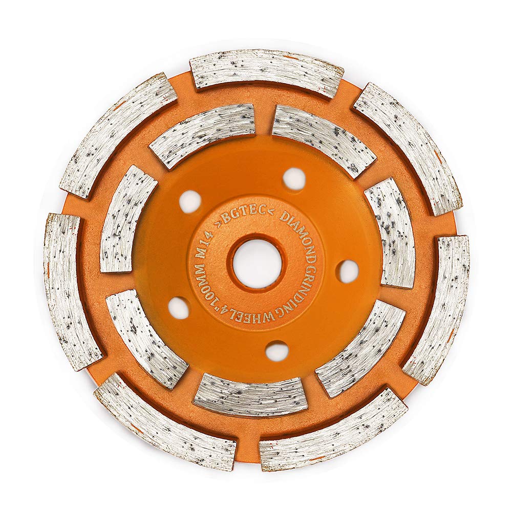 BGTEC Diamond Double Row Grinding Cup Wheel for Concrete Masonry Granite marble 100mm