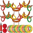 Christmas Party Games, Inflatable Reindeer Antler Ring Toss Game for Family, Office & Classroom, for Kids, Stockings Stuffers