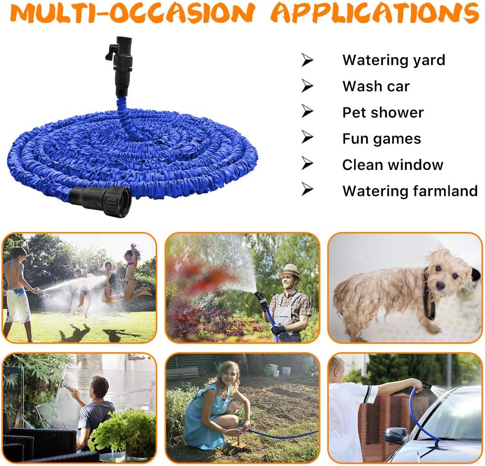 Garden Hose, Water Hose, Upgraded 50FT Flexible Pocket Expandable Garden Hose with 3/4" Fittings, Triple-layer Core, Flexi Expanding Hose useful house gifts for Outdoor Lawn Car Watering Plants (50FT) : Garden & Outdoor