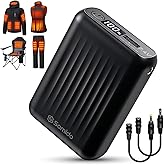 Somido 18400mAh Heated Vest Battery Pack 7.4V Fast Charging Rechargeable Heated Jacket Battery Pack with Digital Display Adapter Cable for ORORO Venustas GOTOBI Weamest TODWARM Arris Glaais Topdot
