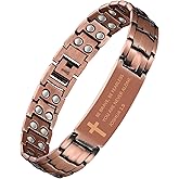 Feraco Copper Cross Bracelet for Men,Magnetic Therapy Bracelet with 46 Magnets - 99.99% Pure Copper