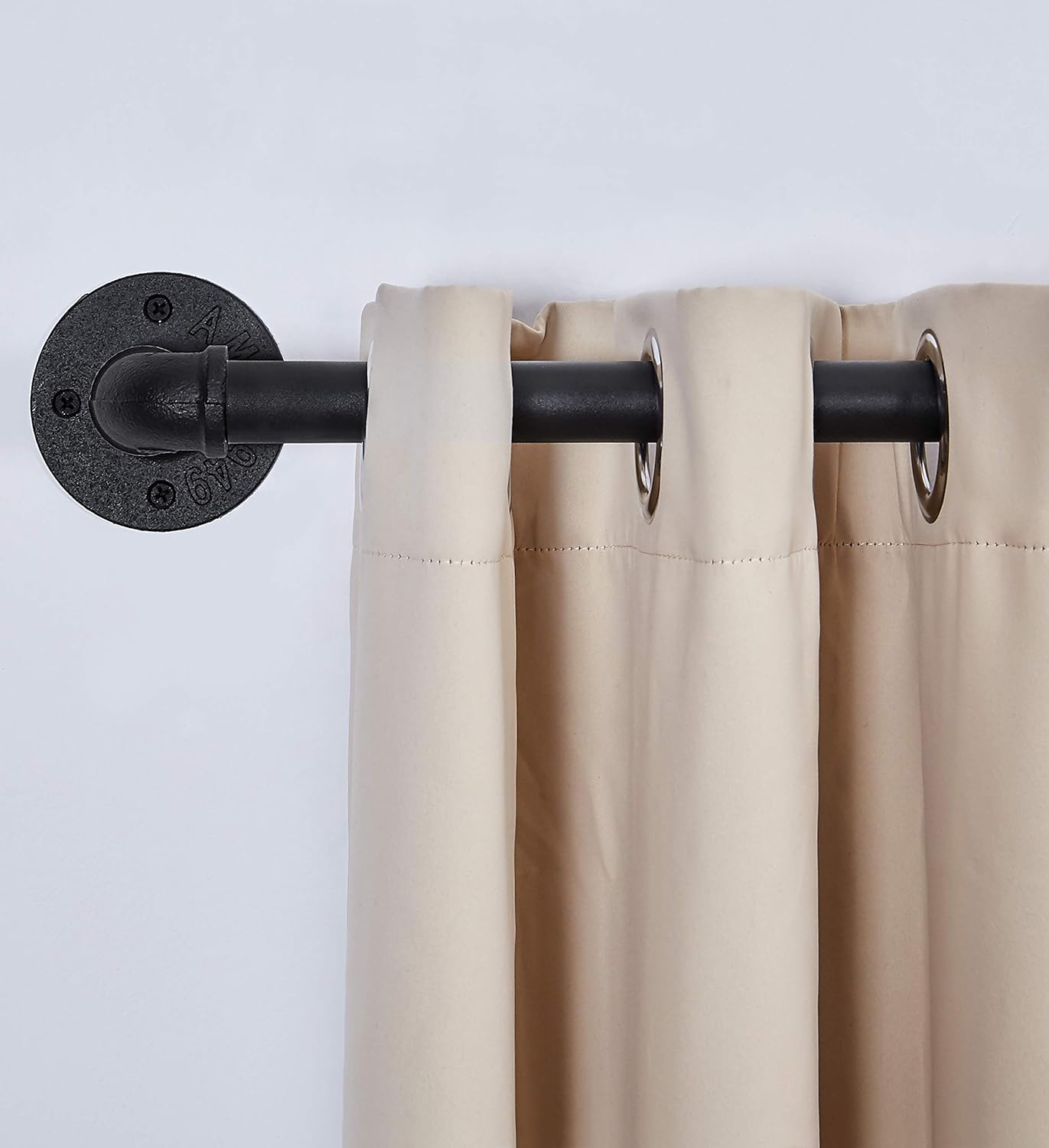1 Inch Industrial Curtain Rod Curtain Rod For Windows 66 To 120 Curtain Rods Black Curtain Rod Outdoor Curtain Rod Rustic Curtain Rod Room Divider Curtain Rod 98 144 Inch Black Home