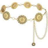 AWAYTR Chain Belt for Women – Adjustable Boho Metal Waist Chain Belt Gold Sliver for Dresses Jeans Country Concert Outfit
