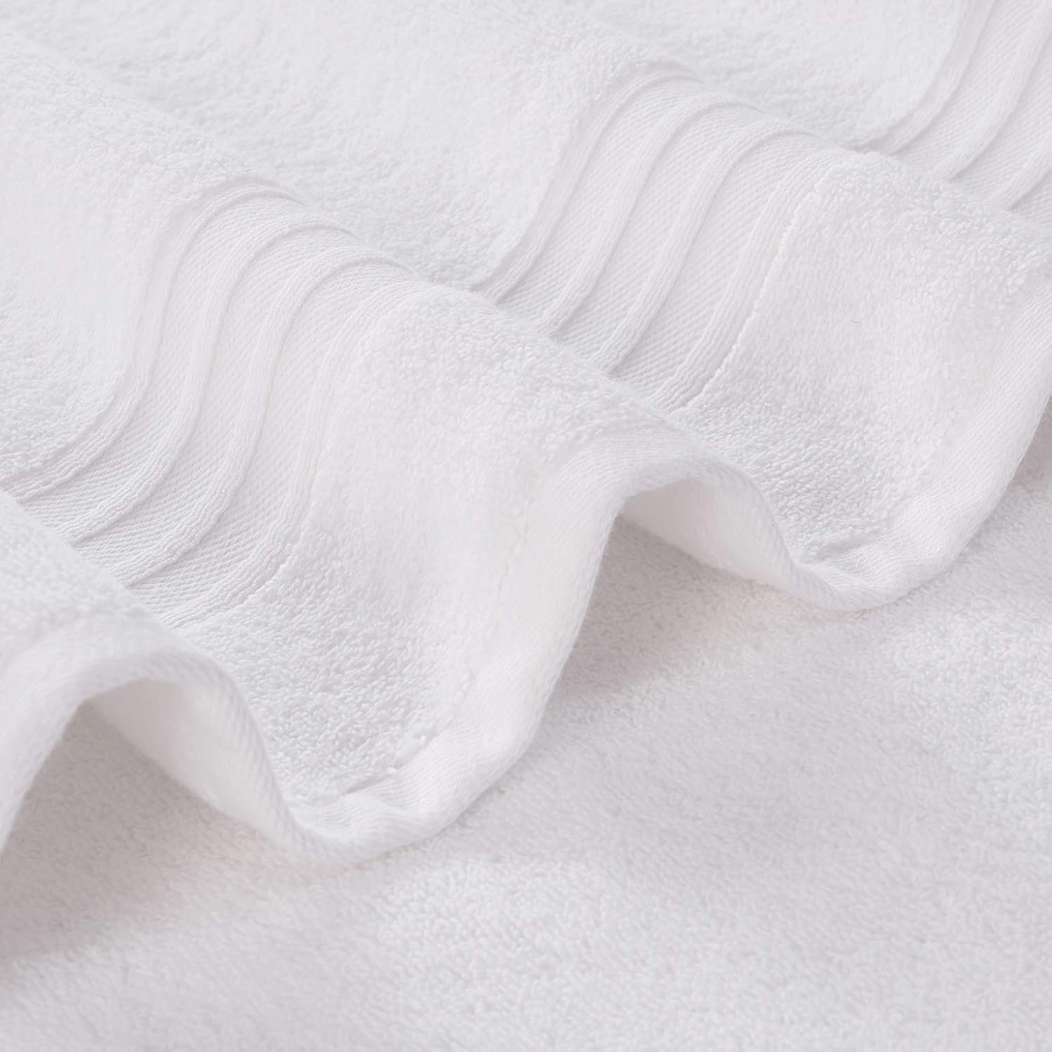 Hammam Linen 100% Cotton 6 Piece Towel Set, White Super Soft, Fluffy, and Absorbent, Premium Quality Perfect for Daily Use (2 x Bath Towels, 2 x Hand Towels, 2 x Washcloths): Home & Kitchen