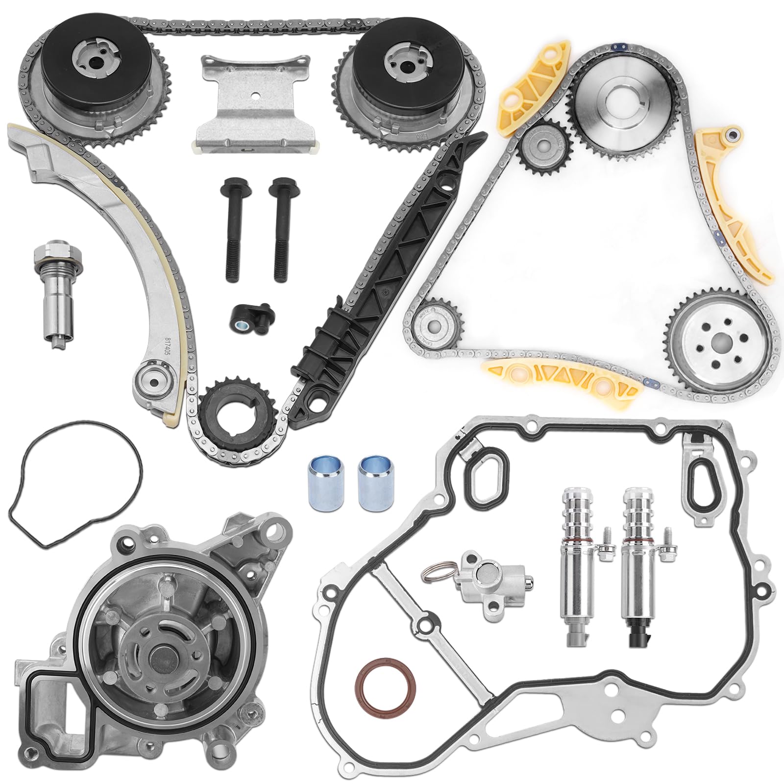 WATERWICH Timing Chain Kit With VVT Solenoid - Compatible With Buick Lacrosse 2.4L 2011