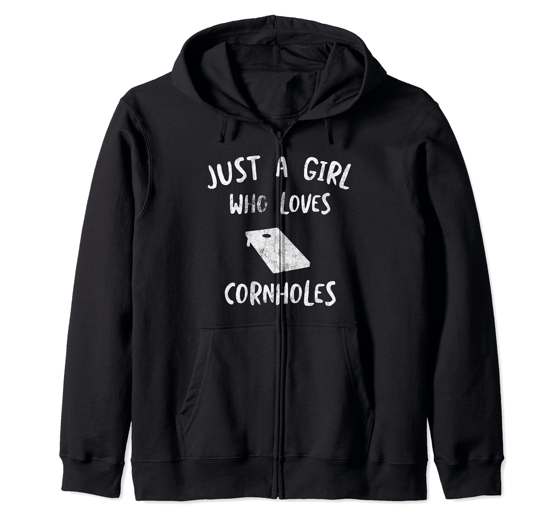 Cornhole Just A Girl Women's Vintage Team Tournament Zip Hoodie