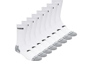 PUMA Mens 8 Pack Athletic Cushioned Crew SocksAthletic Socks
