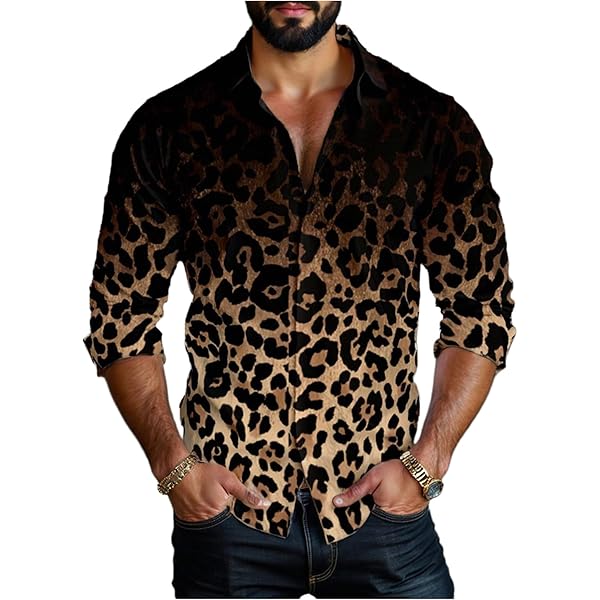 Barabas Men's Leopard See Through Short Sleeve Polo Shirts 3PP838