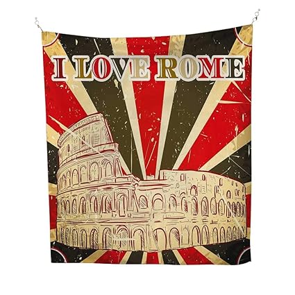 Amazon Com Quoteoutdoor Tapestryi Love Rome Lettering With Circus