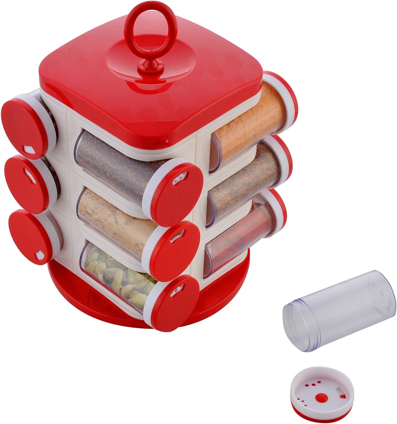 Jony Plastic Spice Rack, 21 cm x 17.5 cm x 21 cm, 1-Piece, Red