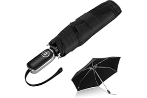 LEAGERA Compact Travel Umbrella for Purse - Flat Handle, Waterproof for Light Rain