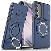 Giyer Heavy Duty Case for Samsung Galaxy S23 Case Military Grade Shockproof Rugged S23 5G Phone Case for Samsung Galaxy S23 Protective Cover with Ring Magnetic Kickstand (Blue)