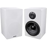 Rockville 2 RockShelf 68W 400w White 6.5" Home Theater Bookshelf Speakers/8 Ohm