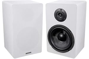 Pair ROCKVILLE RockShelf 68W White 6.5" Home Bookshelf Speakers W/Kevlar Woofers