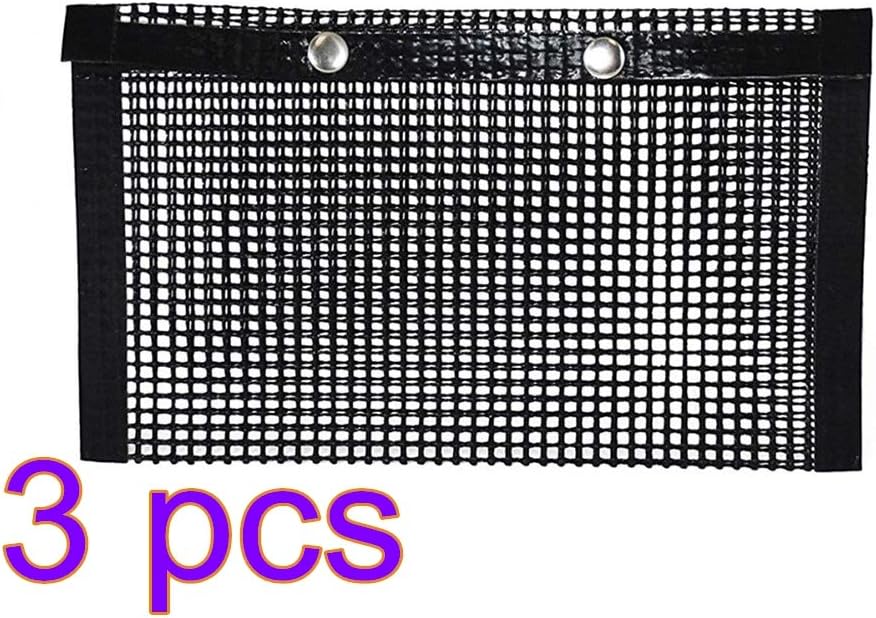 BIOBEY Barbecue Bag, 3 Pcs Non-Stick Mesh Grilling Bag High Temperature Resistance BBQ Bake Net Bag for Meat Fish Vegetable | Outdoor Picnic Cooking Tool (22x27cm)