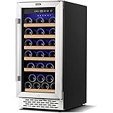 Colzer Classic 15 Inch Wine Cooler Refrigerators, 30 Bottle Fast Cooling Low Noise and No Fog Wine Fridge with Professional C