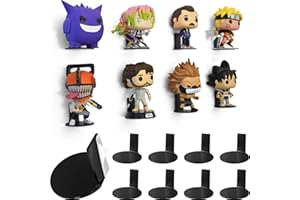 Modern JP Adhesive Display Shelf for Funko Pop Figures (8-Pack) – Pop Shelf Wall Display – Action Figure Stand – Easy Adhesive Install – Black