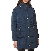 Cole Haan womens Mid Length Down Coat With Bib Front