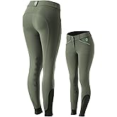 Equinavia Astrid Womens Silicone Knee Patch Breeches | Mid Rise Riding Pants with Phone Pockets