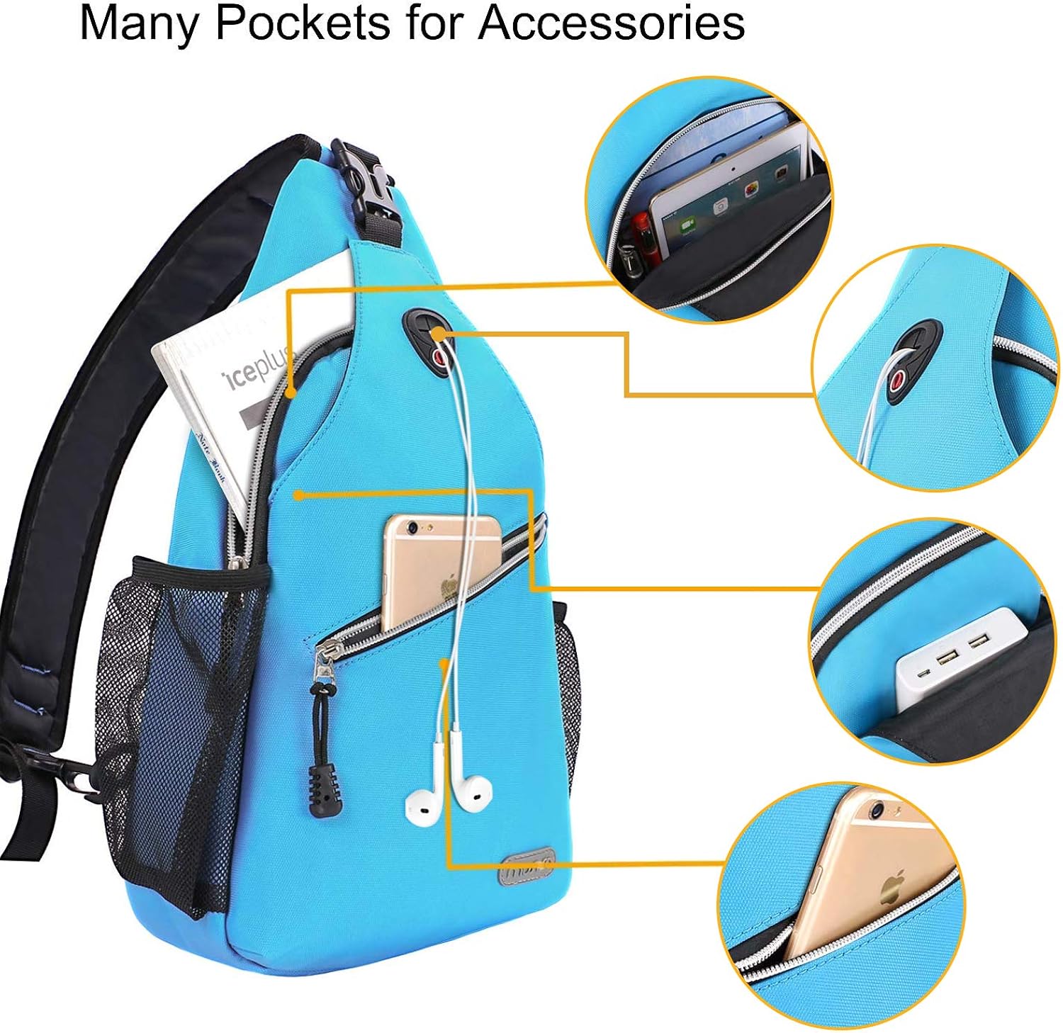 MOSISO Sling Backpack, Multipurpose Crossbody Shoulder Bag Travel Hiking Daypack, Gray : Sports & Outdoors