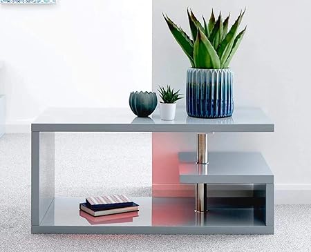 grey led coffee table
