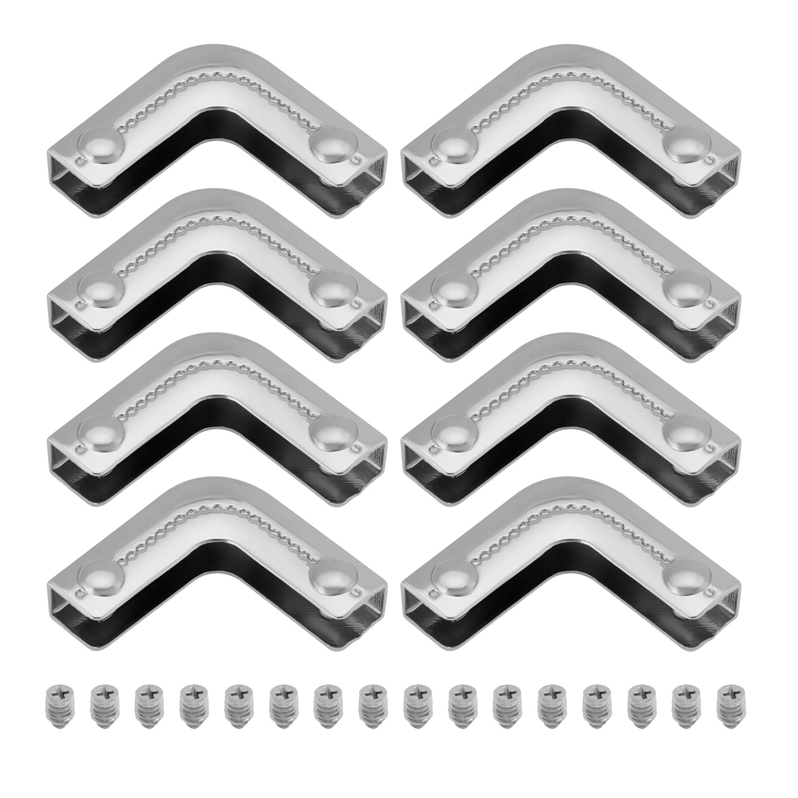 YINETTECH 8 Sets Metal Bag Corner Corners Handbag Protector Corner Decoration with Screw for Crossbody Bags Handbags Luggage Wallets 33x24x4mm White