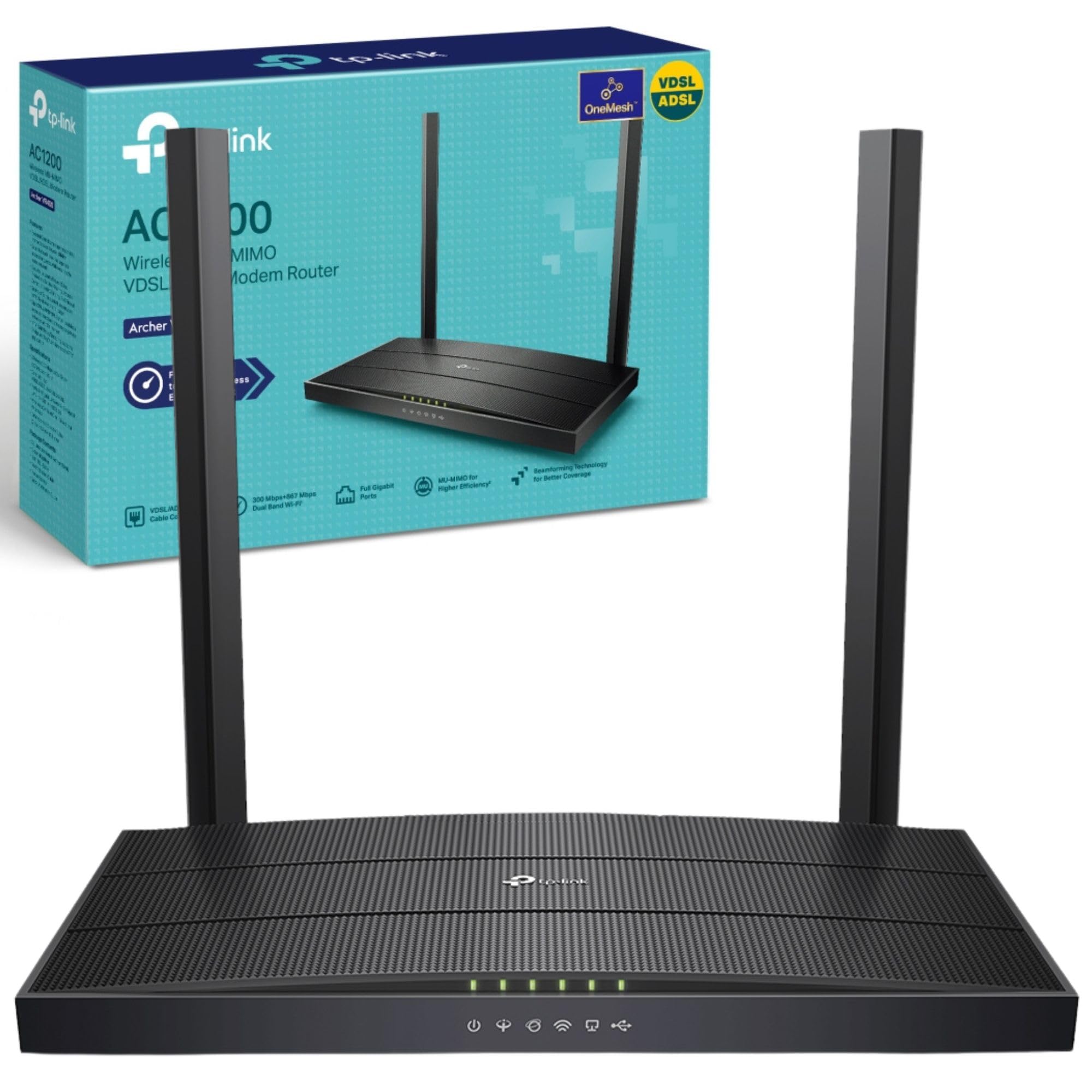 TP-Link Archer VR400 AC1200 Wireless Modem Router, VDSL ADSL Wifi Router, Mesh Wifi Booster, Dual Band Internet Booster, Full Gigabit Ethernet Ports Mesh Routers, Plug and Play, Gaming Xbox PS4 Steam — image 1