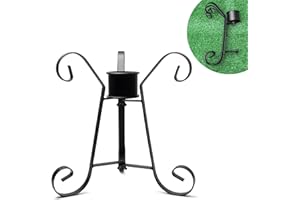 Lily's Home Metal Gazing Ball Stand - Fits 10 to 12 Inch Metal & Glass Garden Gazing Globes - Outdoor Gazing Globe Holder - D