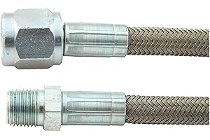 Allstar Performance ALL46420-18 18" 4 Braided Steel Lines with 1/8" NPT, Gray