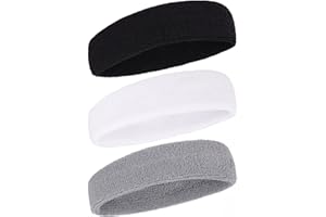 XTREND Sweatbands Sports Headband for Men and Women Terry Cloth Moisture Wicking Sports Sweatband for Basketball, Running, Working Out, Football, Cycling
