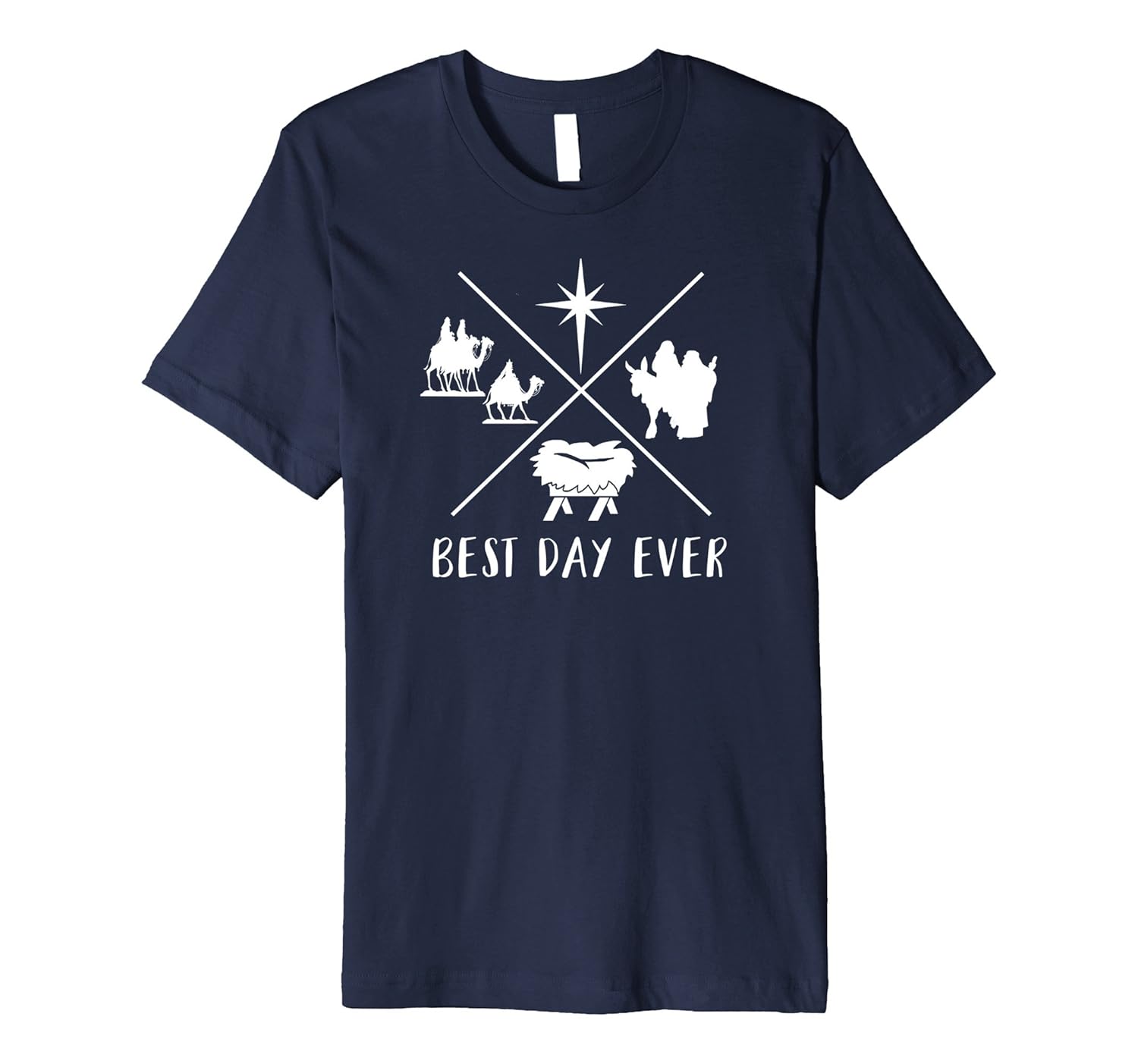 Modern Nativity Scene Best Day Ever Christmas T-Shirt-ANZ