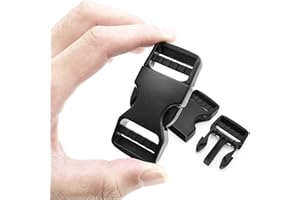 ONE WVW PIN Buckle for 1inch/25mm Webbing Straps, Quick Side Release Plastic Buckles Clips Adjustable Backpack Replacement (1inch Black)