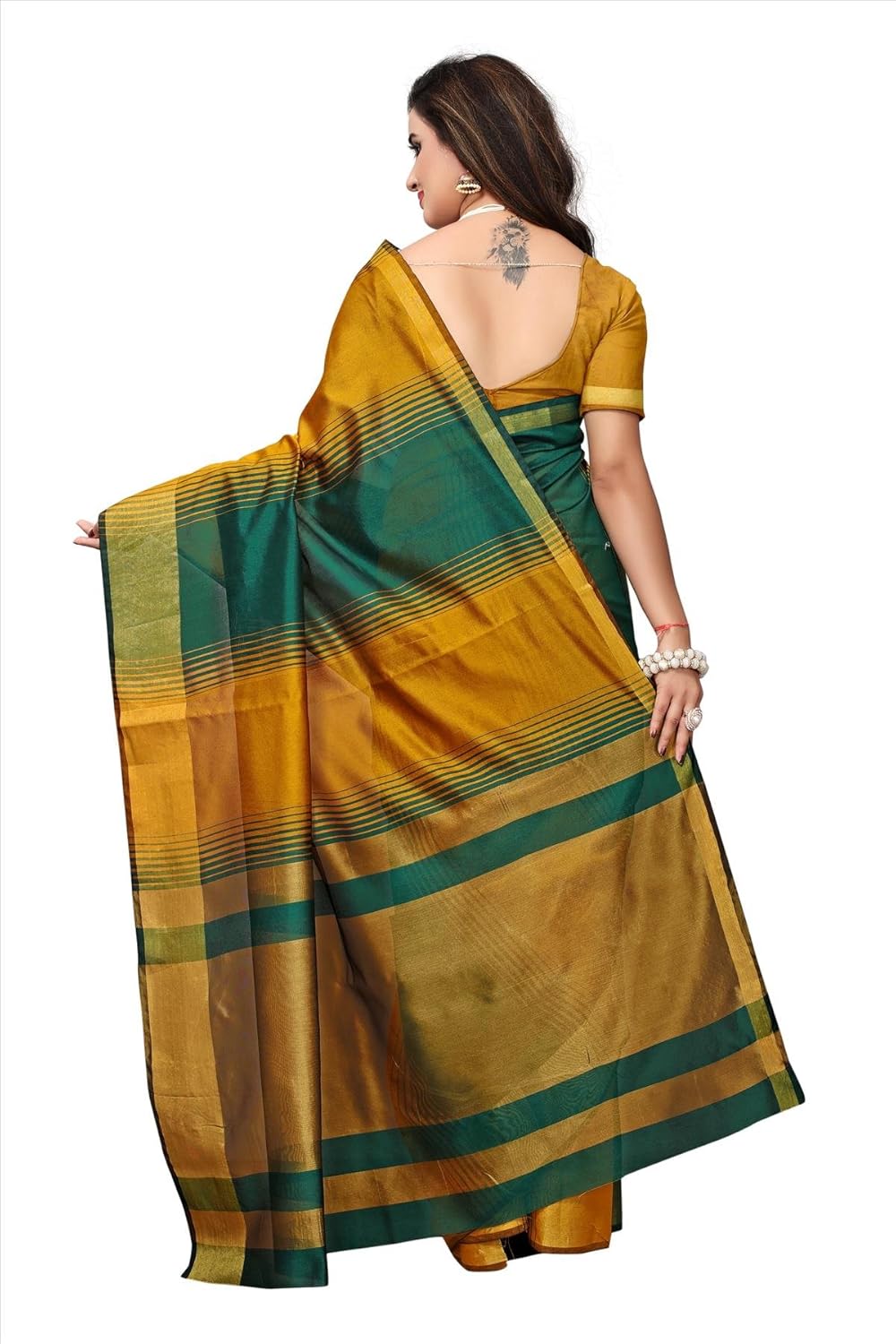 fabwomen silk saree with blouse piece (fab1841_green_free size)