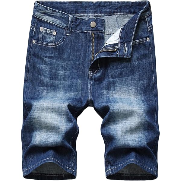Amazon.com: Men's Skinny Fit Distressed Denim Shorts Destroyed